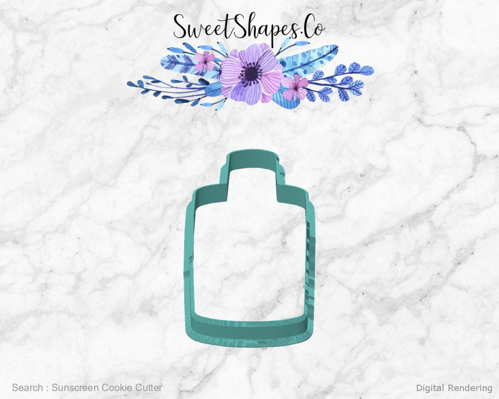 Sunscreen Cookie Cutter — front view