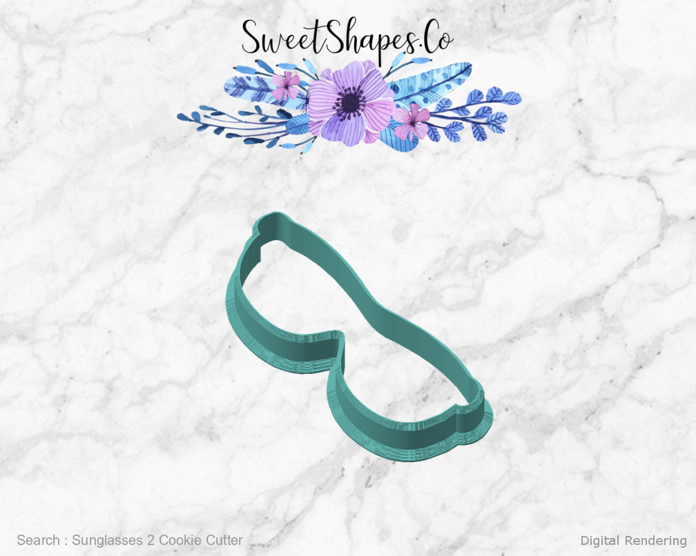 Sunglasses 2 Cookie Cutter — angled front view