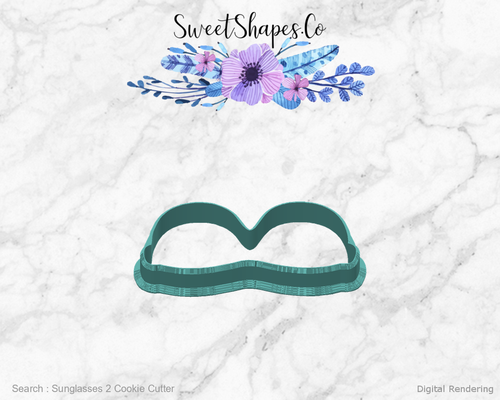 Sunglasses 2 Cookie Cutter — back view