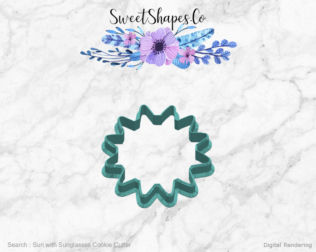 Sun with Sunglasses Cookie Cutter — right view