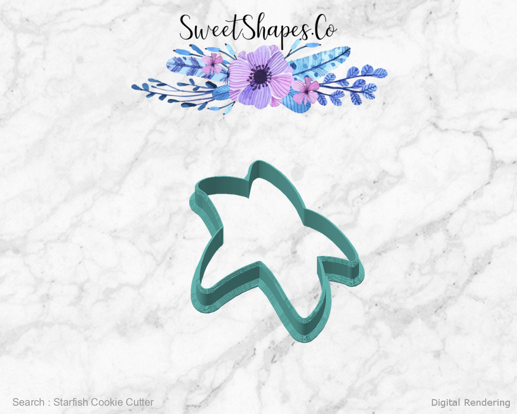 Starfish Cookie Cutter — angled front view