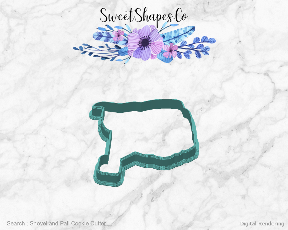 Shovel and Pail Cookie Cutter — back view
