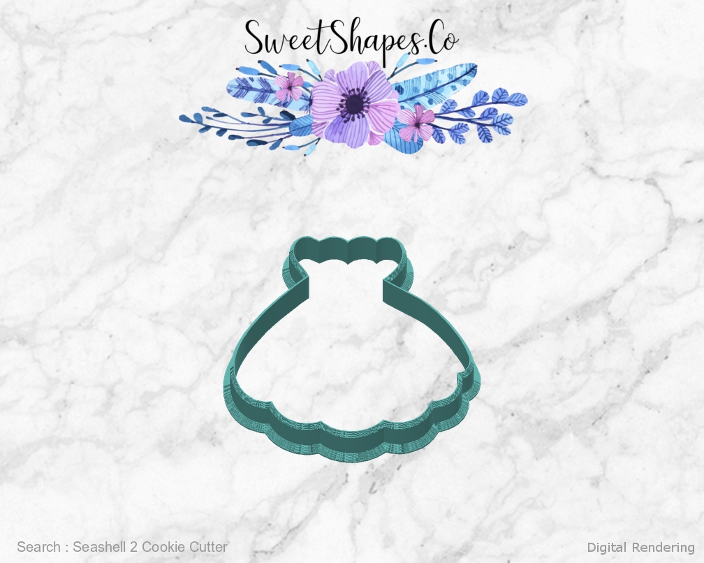 Seashell 2 Cookie Cutter — back view