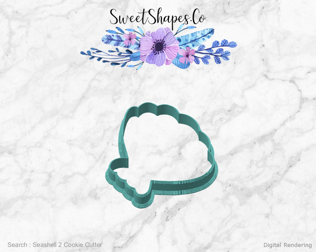 Seashell 2 Cookie Cutter — angled front view