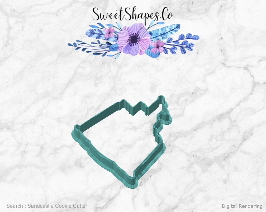 Sandcastle Cookie Cutter — angled front view