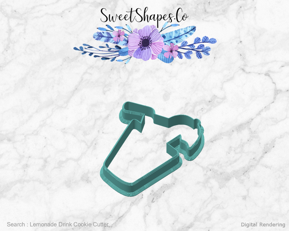 Lemonade Drink Cookie Cutter — angled front view