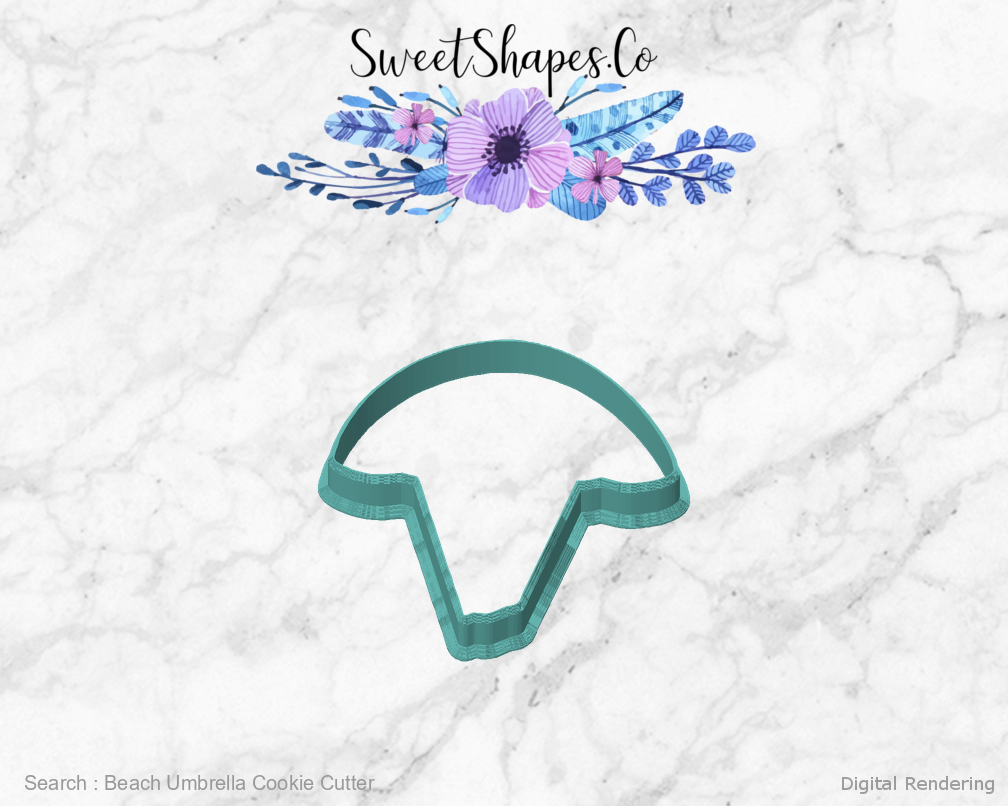 Beach Umbrella Cookie Cutter — front view