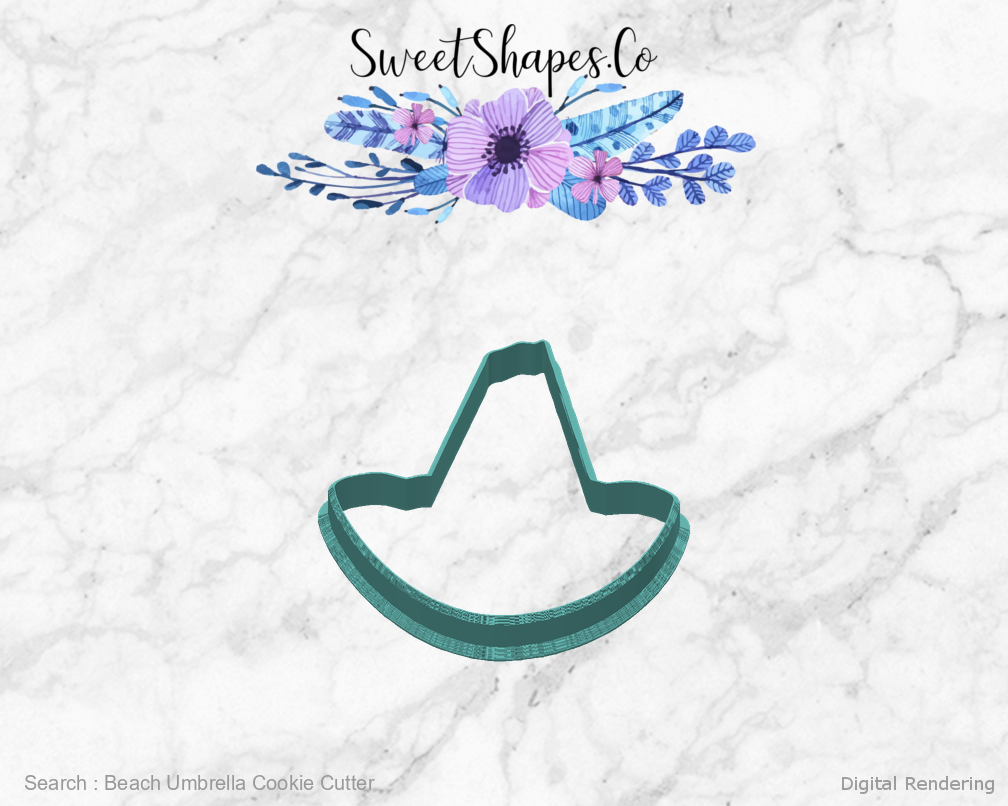 Beach Umbrella Cookie Cutter — back view