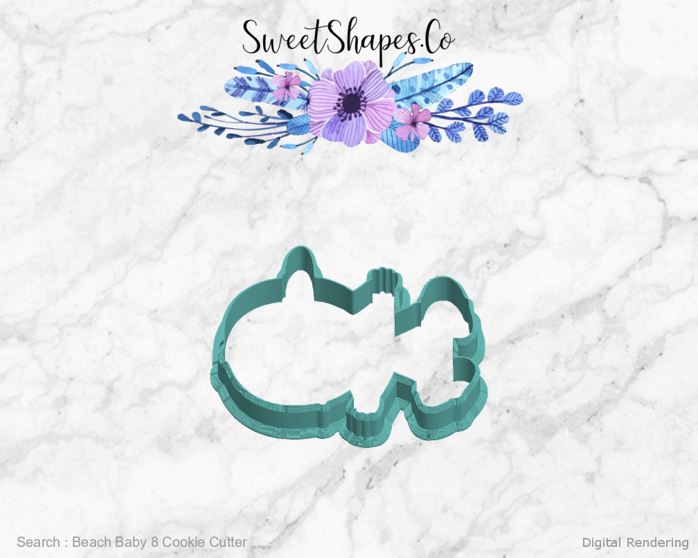 Beach Baby 8 Cookie Cutter — left view