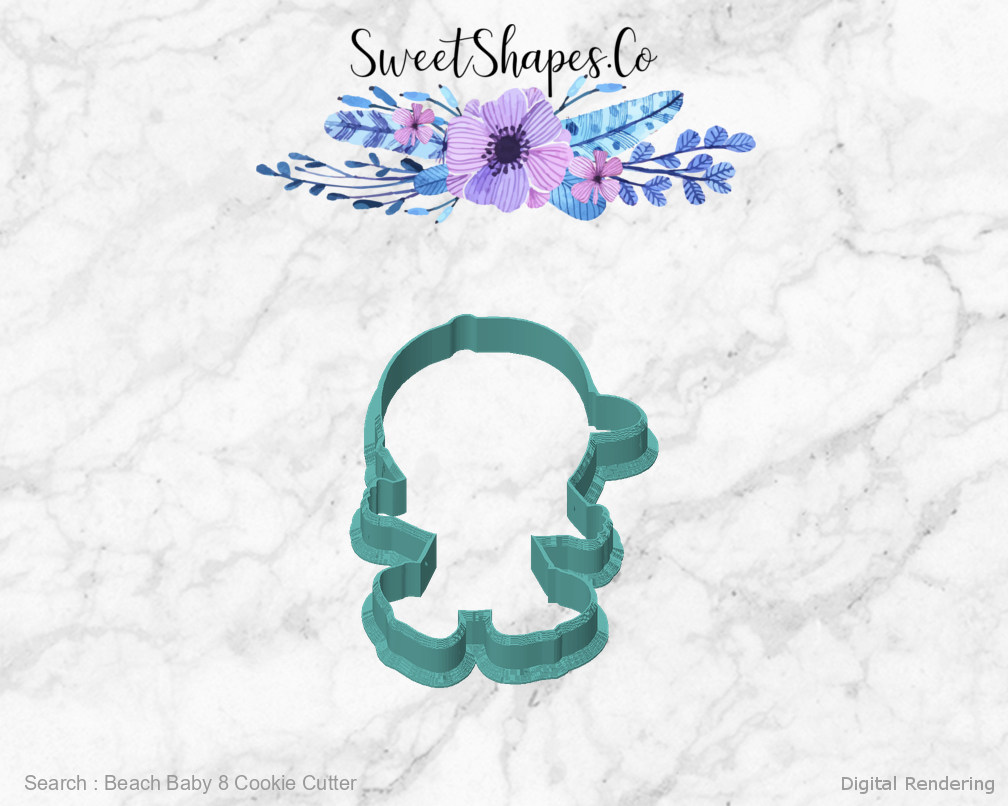 Beach Baby 8 Cookie Cutter — front view