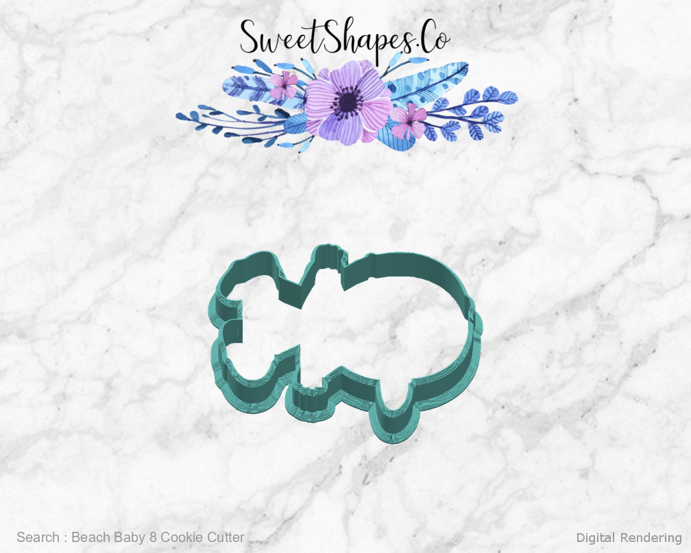Beach Baby 8 Cookie Cutter — right view