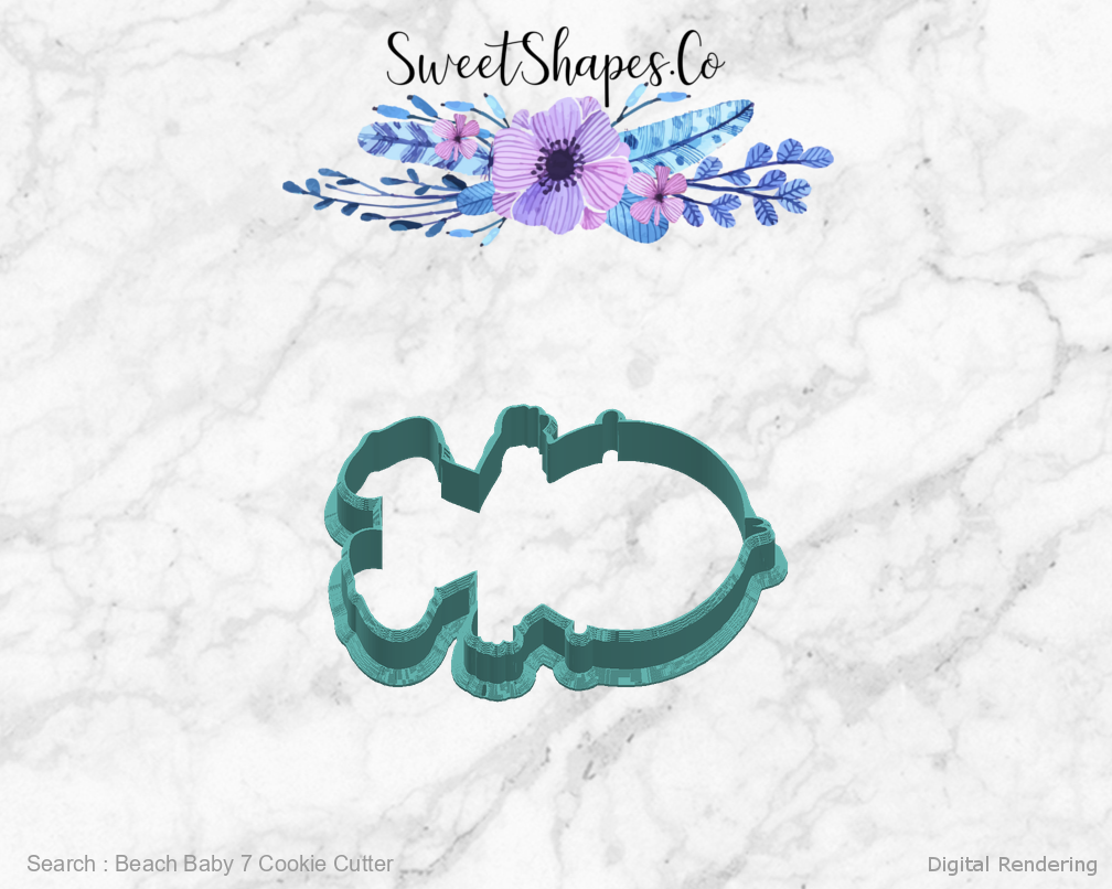Beach Baby 7 Cookie Cutter — right view