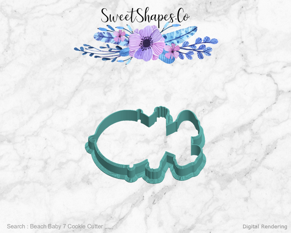 Beach Baby 7 Cookie Cutter — left view