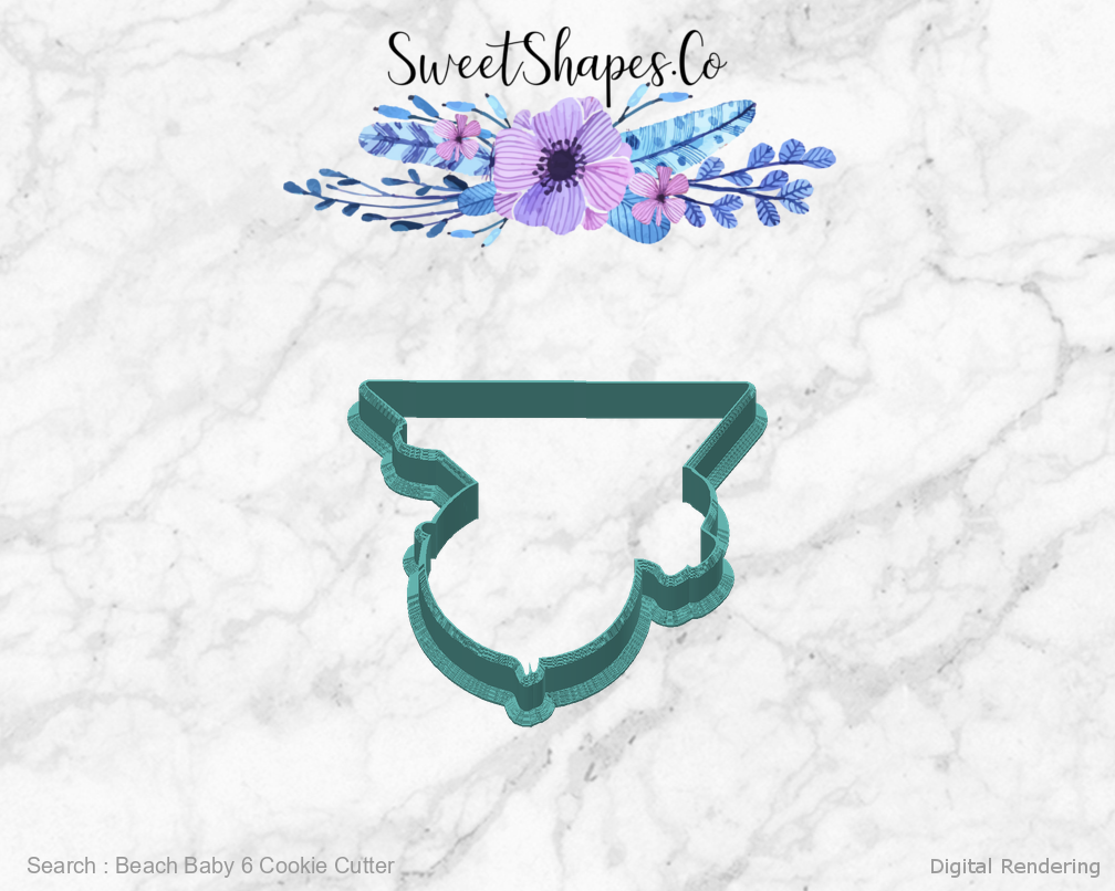 Beach Baby 6 Cookie Cutter — back view