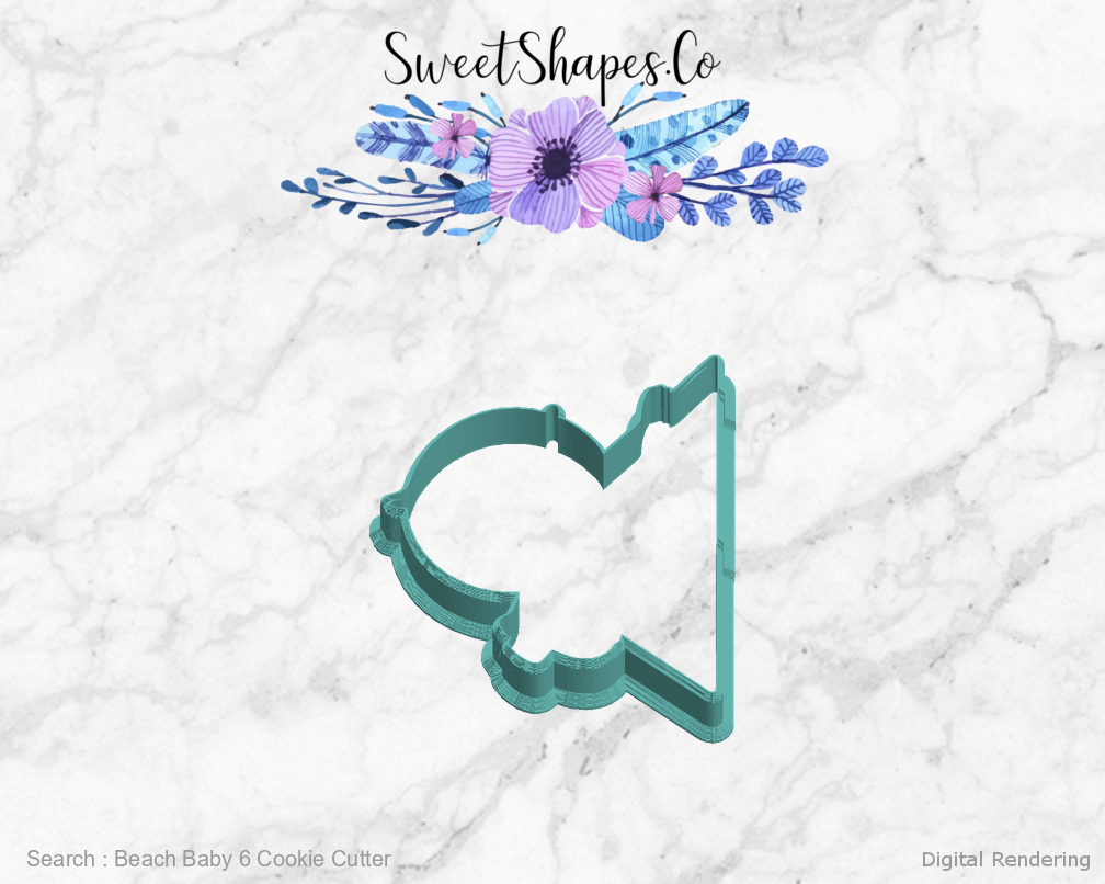 Beach Baby 6 Cookie Cutter — left view