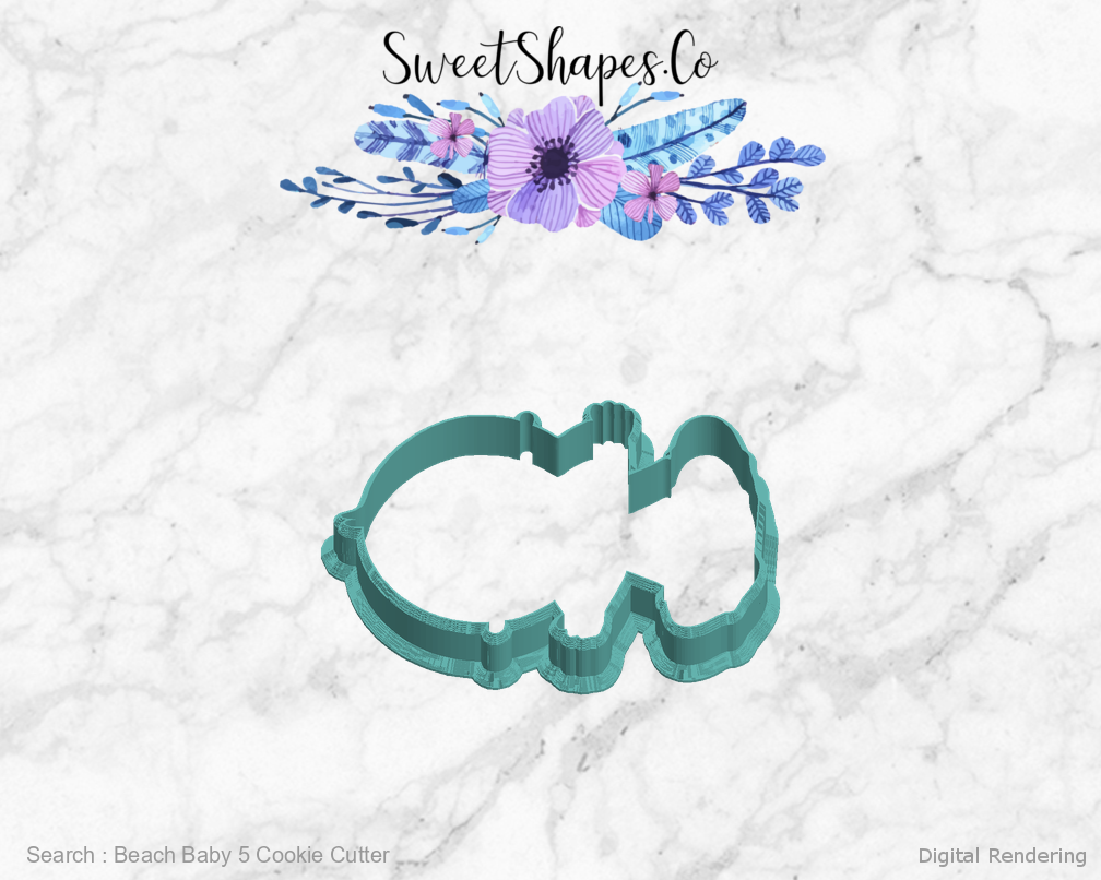 Beach Baby 5 Cookie Cutter — left view