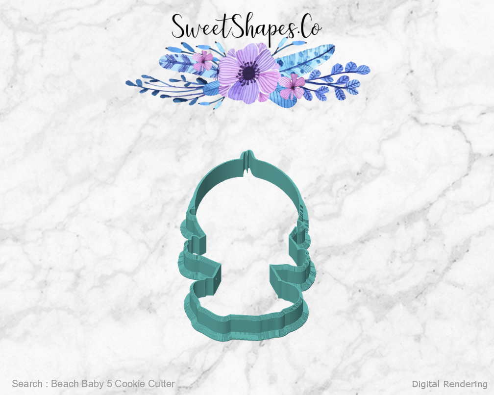 Beach Baby 5 Cookie Cutter — front view