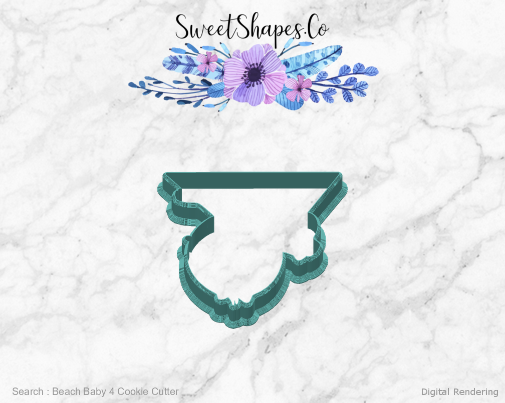 Beach Baby 4 Cookie Cutter — back view