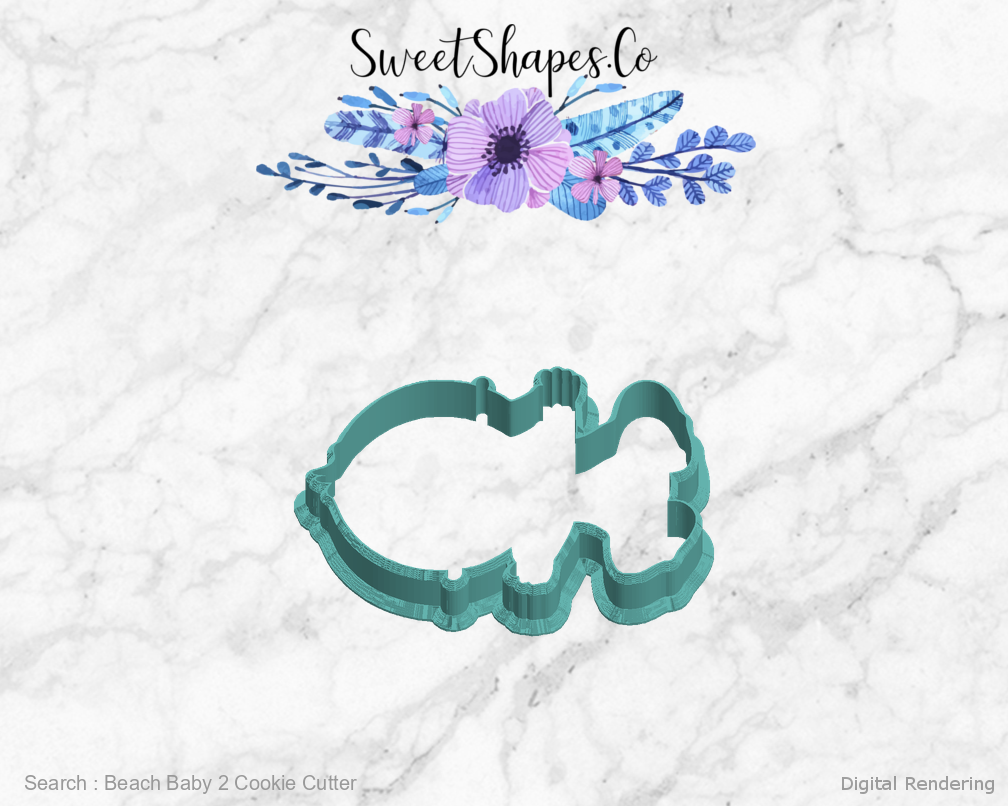 Beach Baby 2 Cookie Cutter — left view
