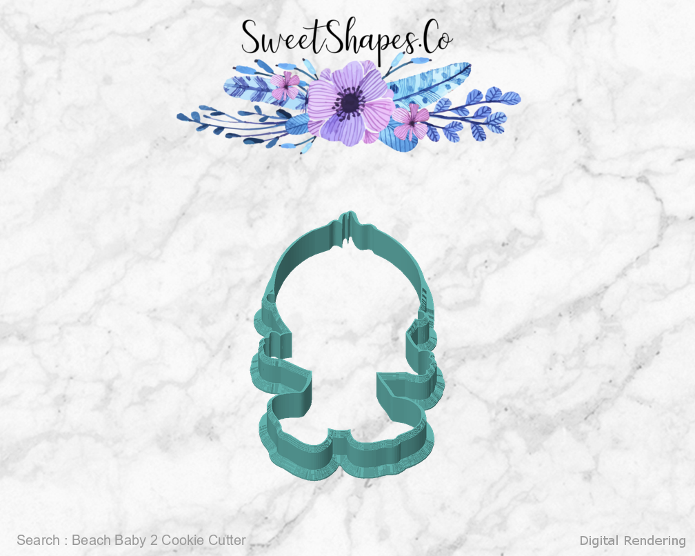 Beach Baby 2 Cookie Cutter — front view
