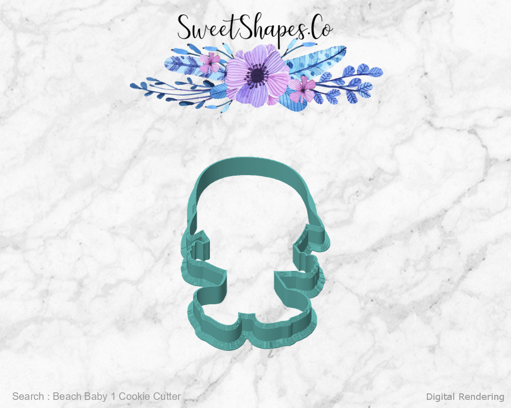 Beach Baby 1 Cookie Cutter — front view