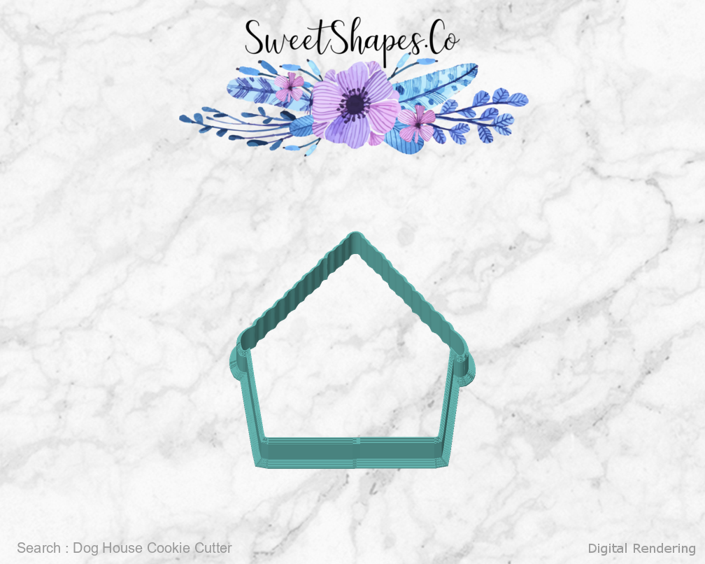 Dog House Cookie Cutter — front view