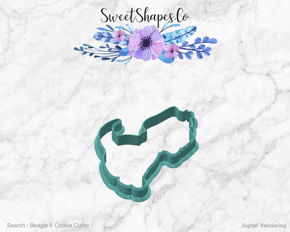 Beagle 4 Cookie Cutter — angled front view