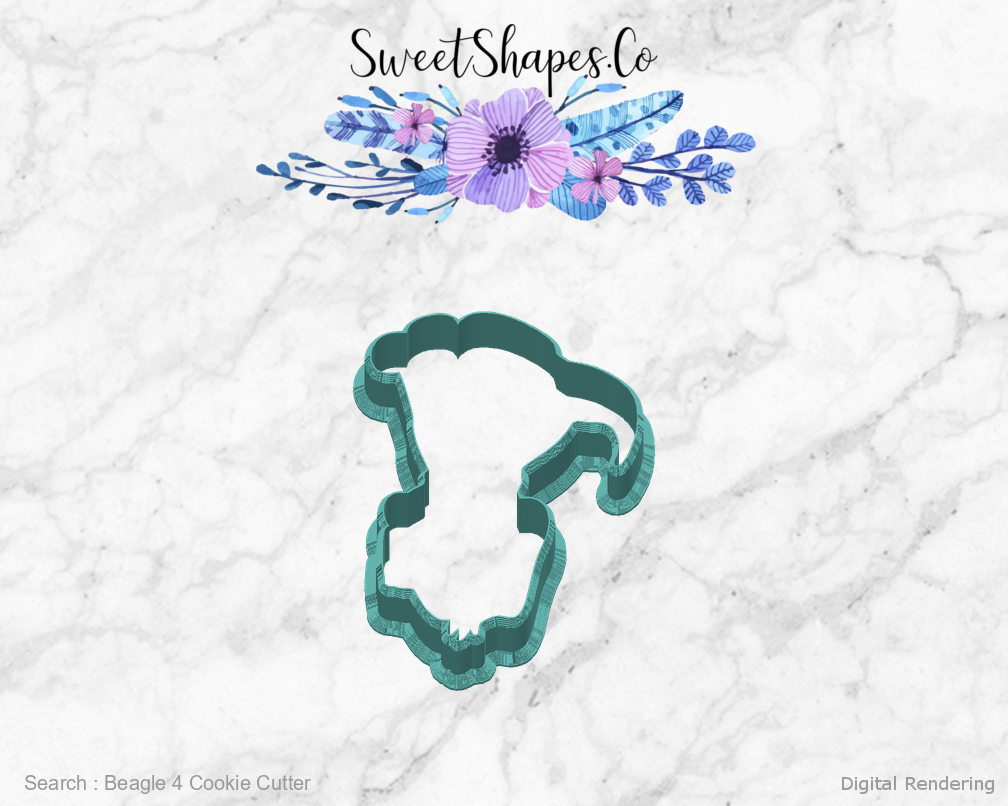 Beagle 4 Cookie Cutter — back view