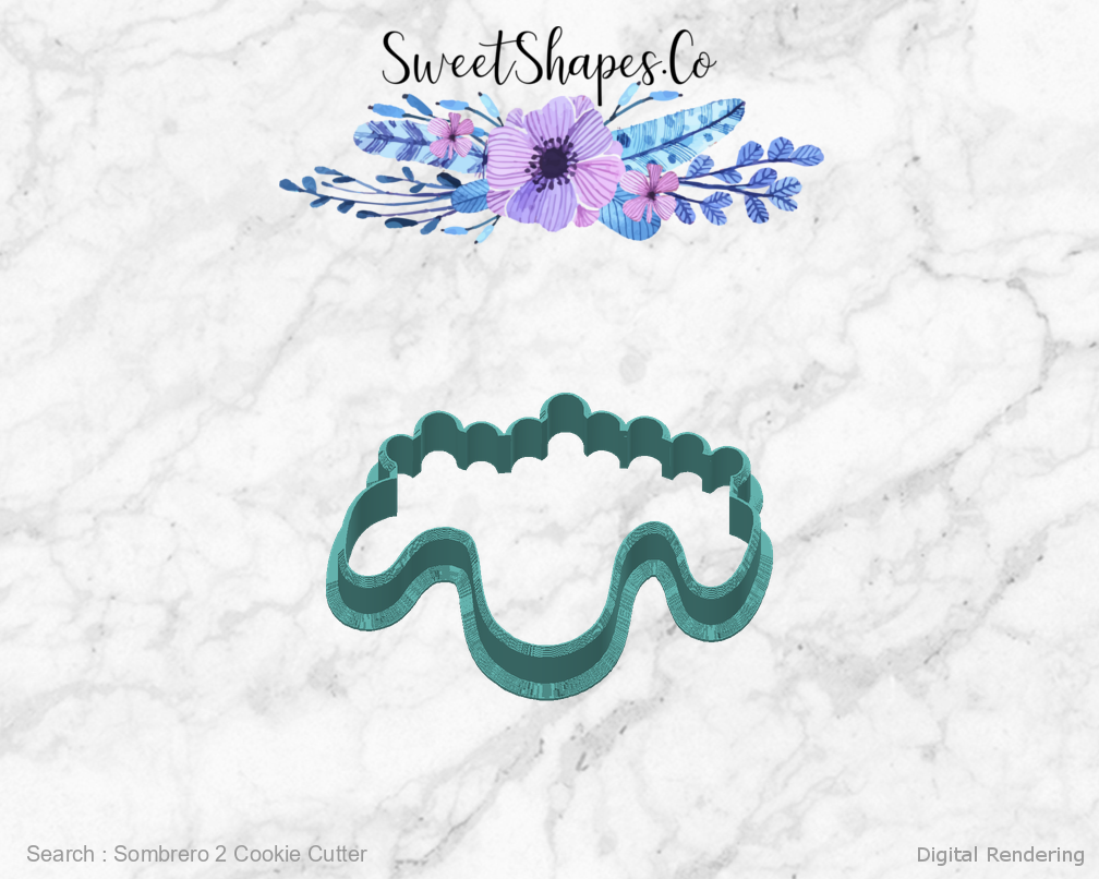 Sombrero 2 Cookie Cutter — back view