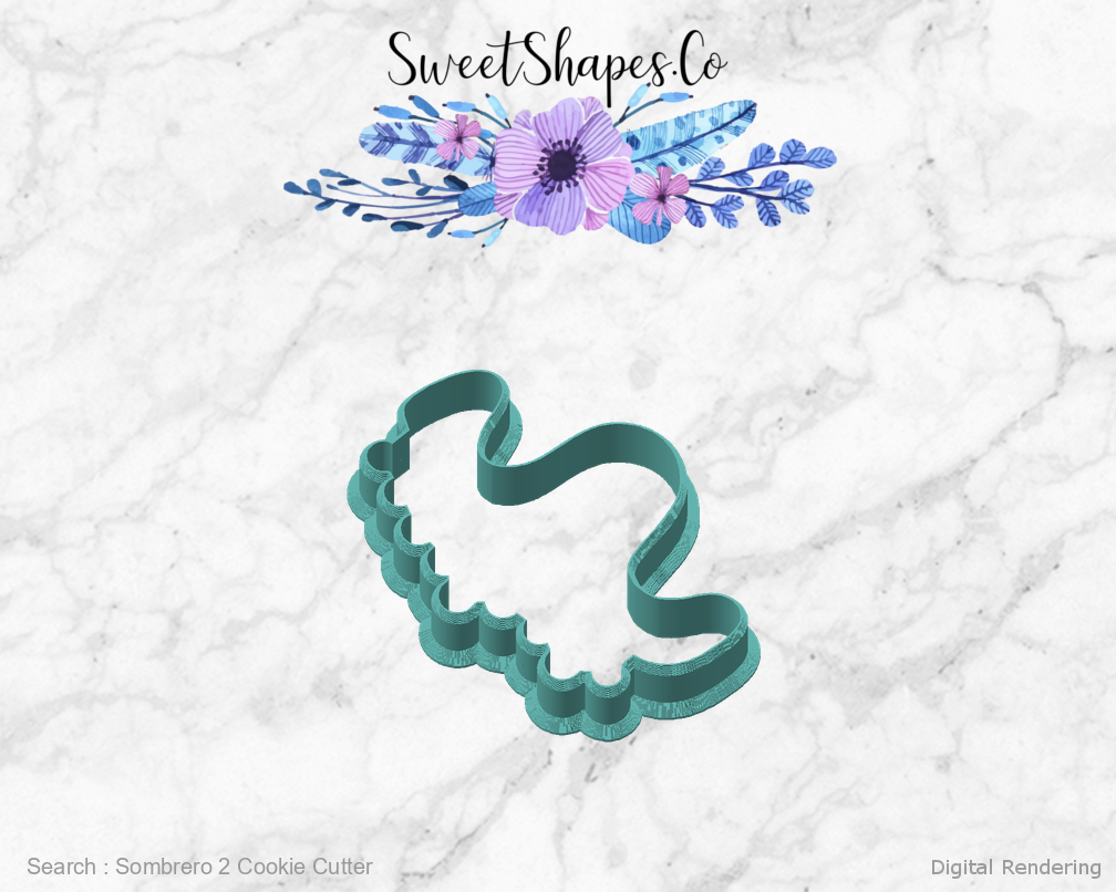 Sombrero 2 Cookie Cutter — angled front view
