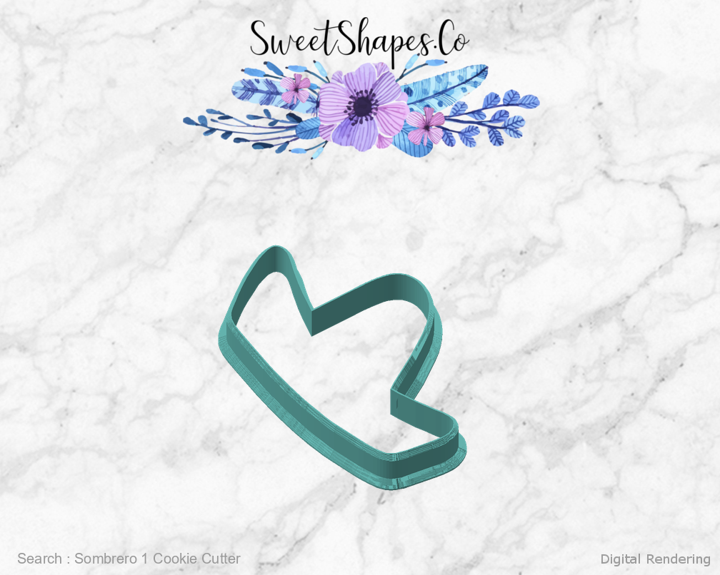 Sombrero 1 Cookie Cutter — angled front view
