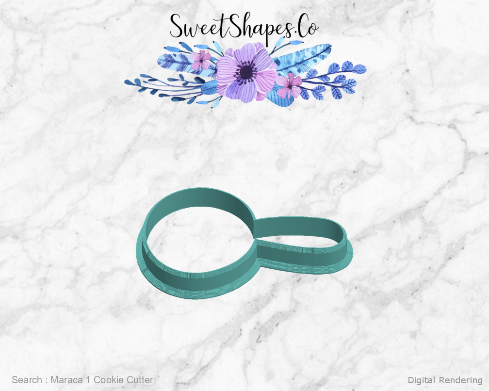 Maraca 1 Cookie Cutter — left view
