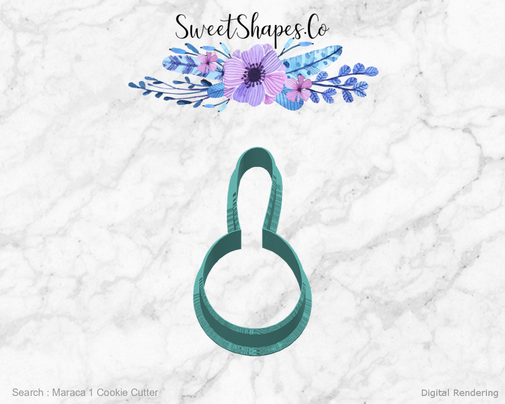 Maraca 1 Cookie Cutter — back view