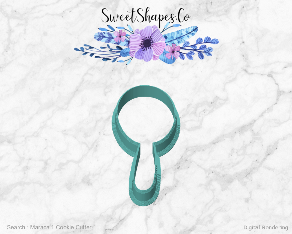 Maraca 1 Cookie Cutter — front view