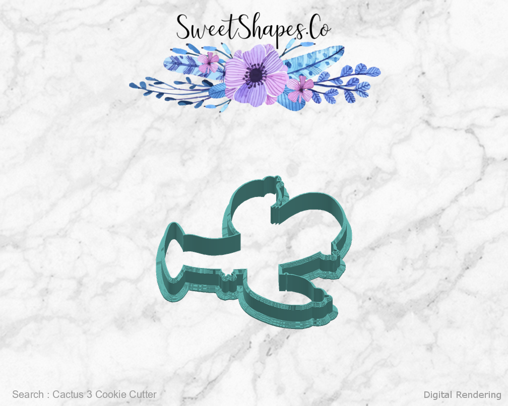 Cactus 3 Cookie Cutter — right view