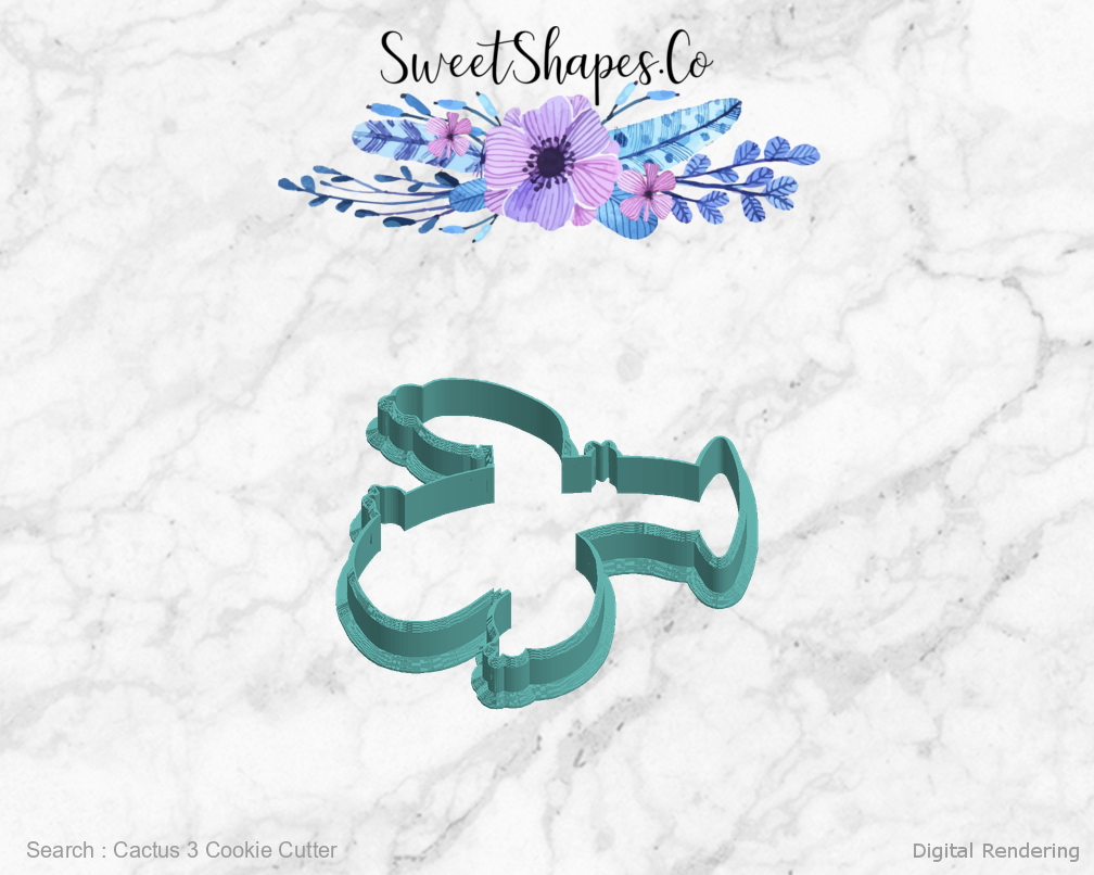 Cactus 3 Cookie Cutter — left view