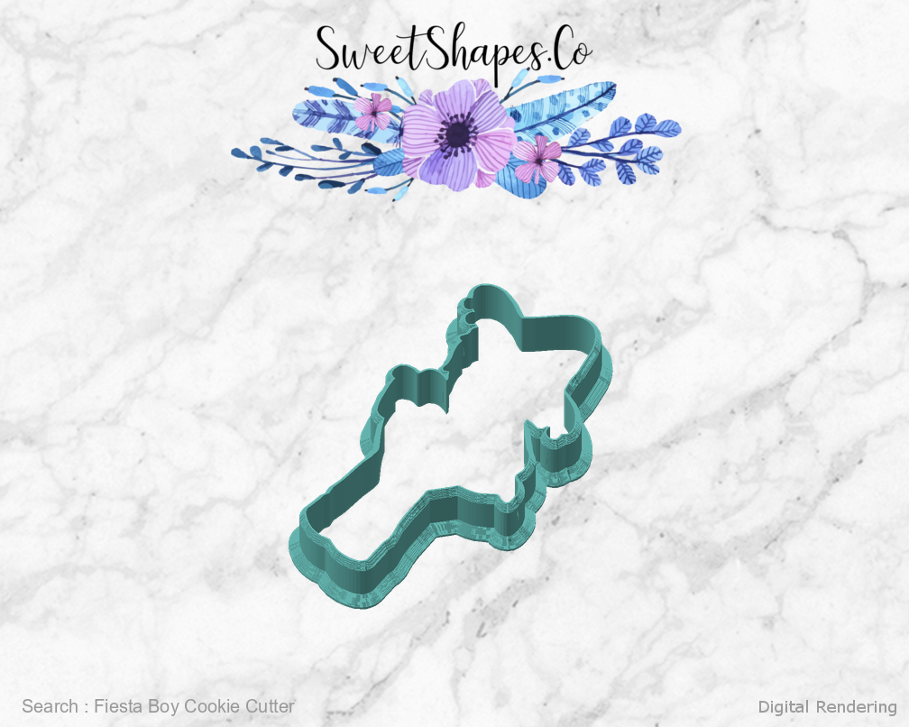 Fiesta Boy Cookie Cutter — angled front view