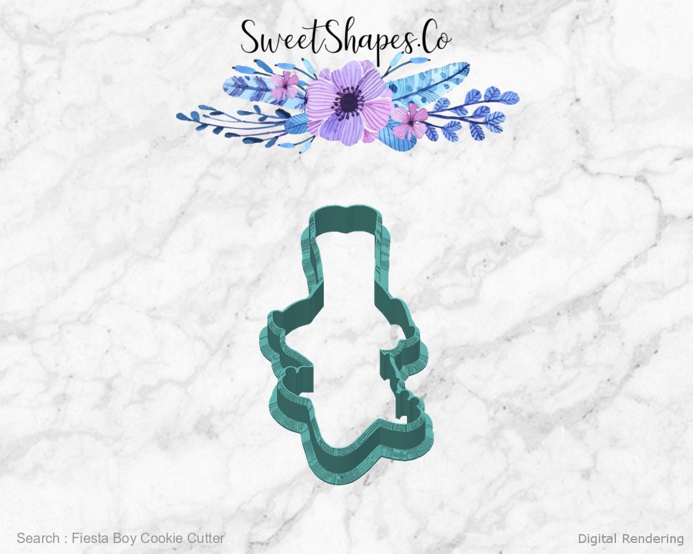 Fiesta Boy Cookie Cutter — back view