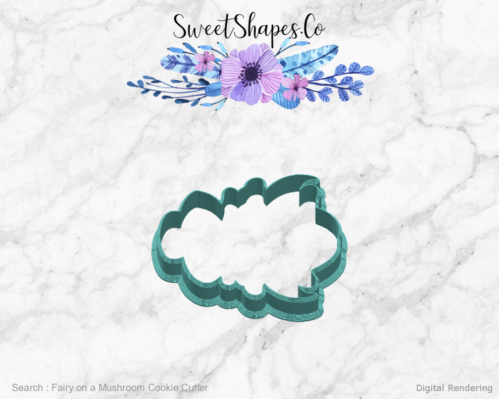 Fairy on a Mushroom Cookie Cutter — right view