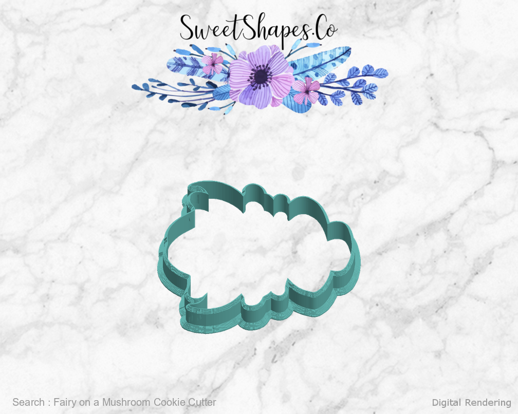 Fairy on a Mushroom Cookie Cutter — left view