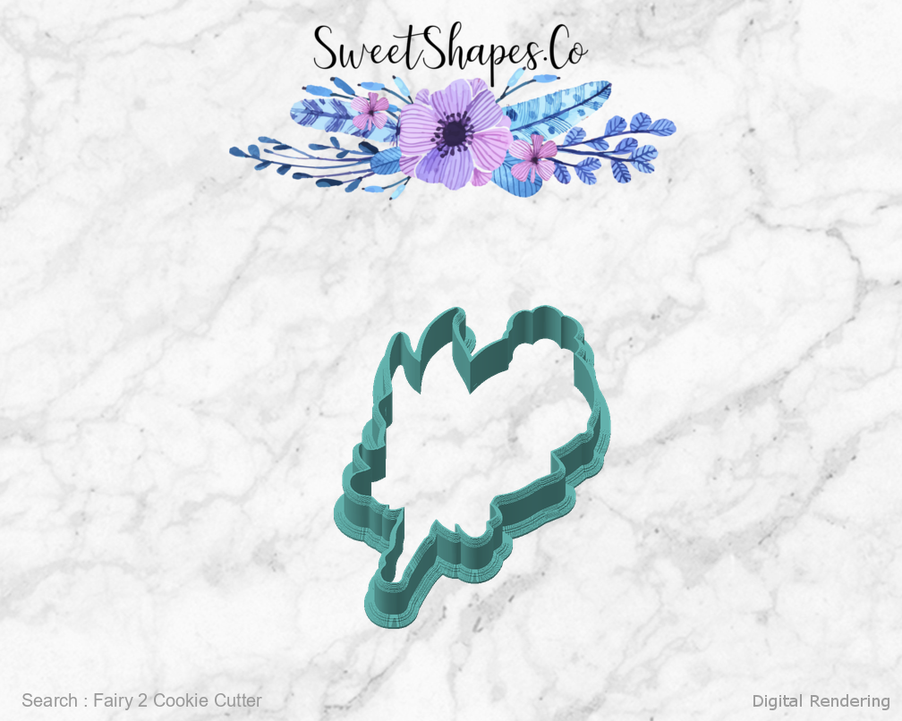 Fairy 2 Cookie Cutter — angled front view