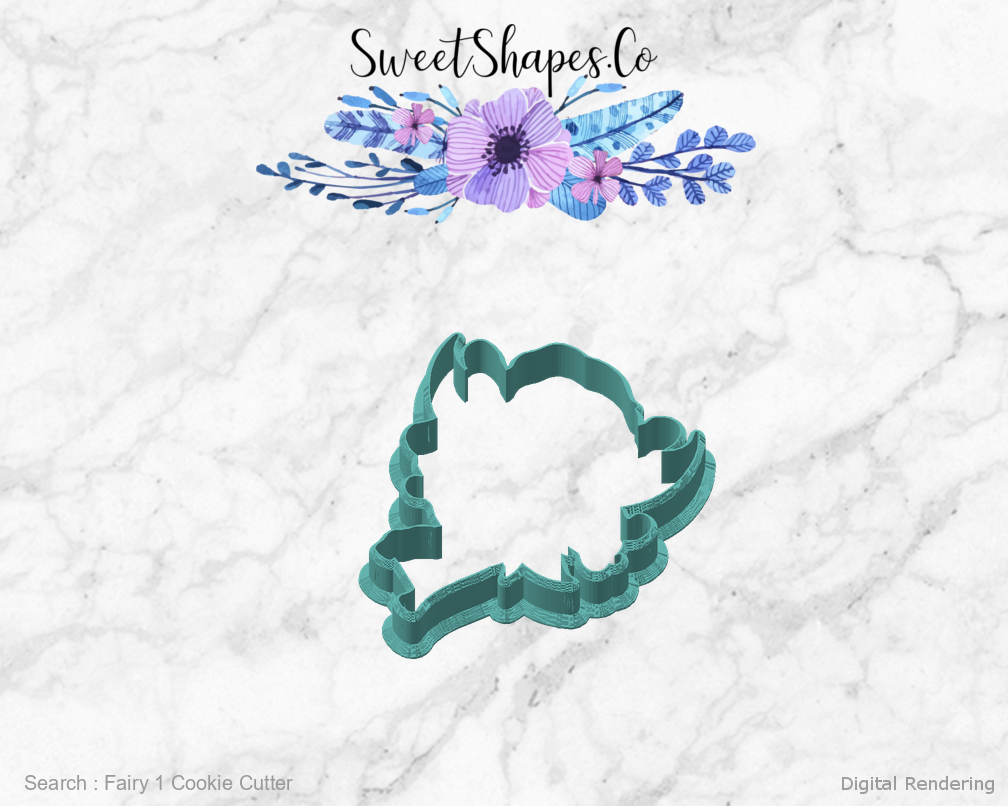Fairy 1 Cookie Cutter — angled front view