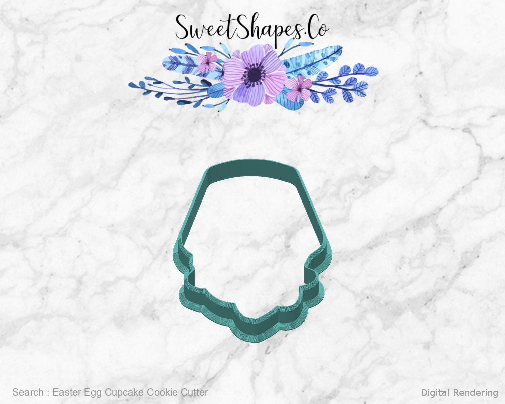 Easter Egg Cupcake Cookie Cutter — back view
