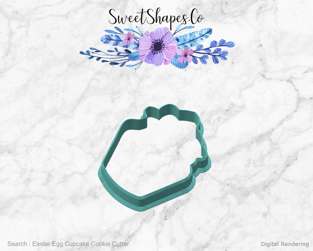 Easter Egg Cupcake Cookie Cutter — angled front view