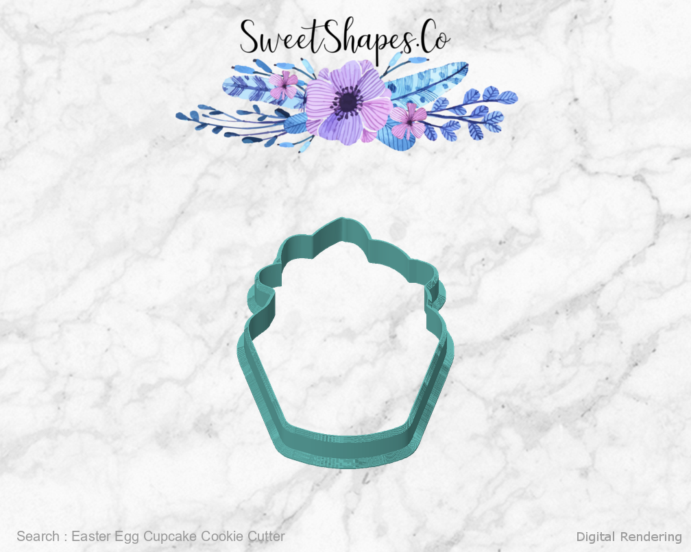 Easter Egg Cupcake Cookie Cutter — front view