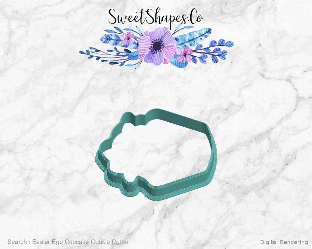 Easter Egg Cupcake Cookie Cutter — left view