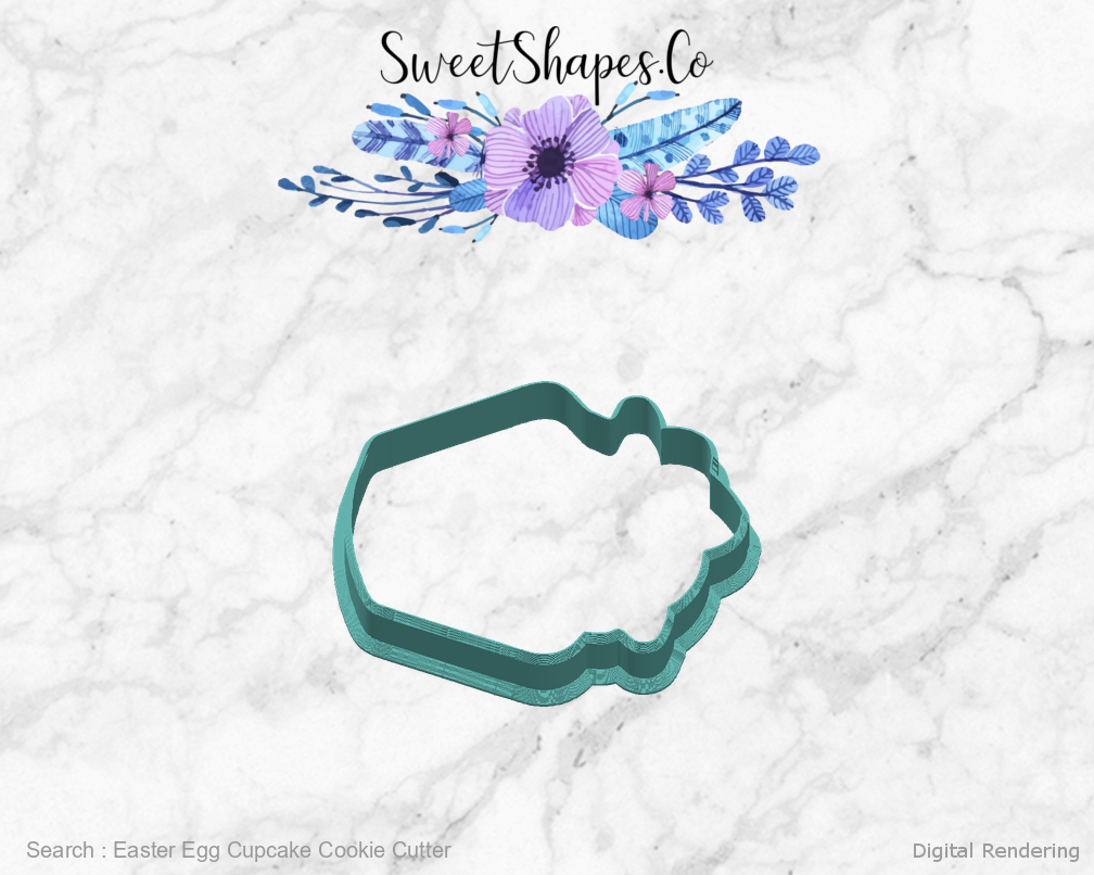 Easter Egg Cupcake Cookie Cutter — right view