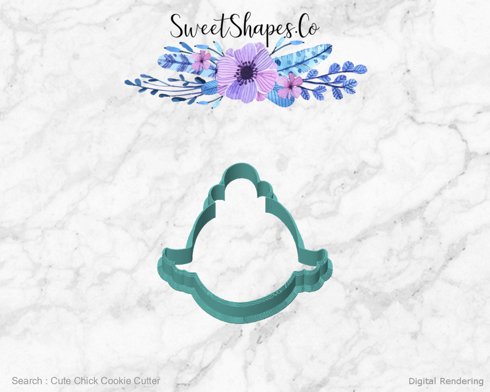 Cute Chick Cookie Cutter — front view