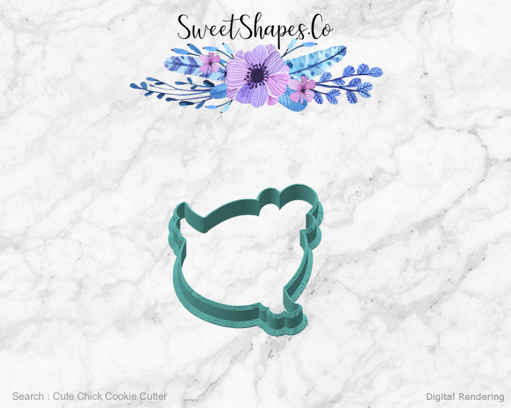 Cute Chick Cookie Cutter — angled front view
