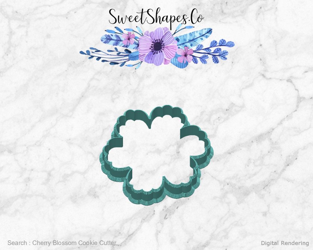 Cherry Blossom Cookie Cutter — back view